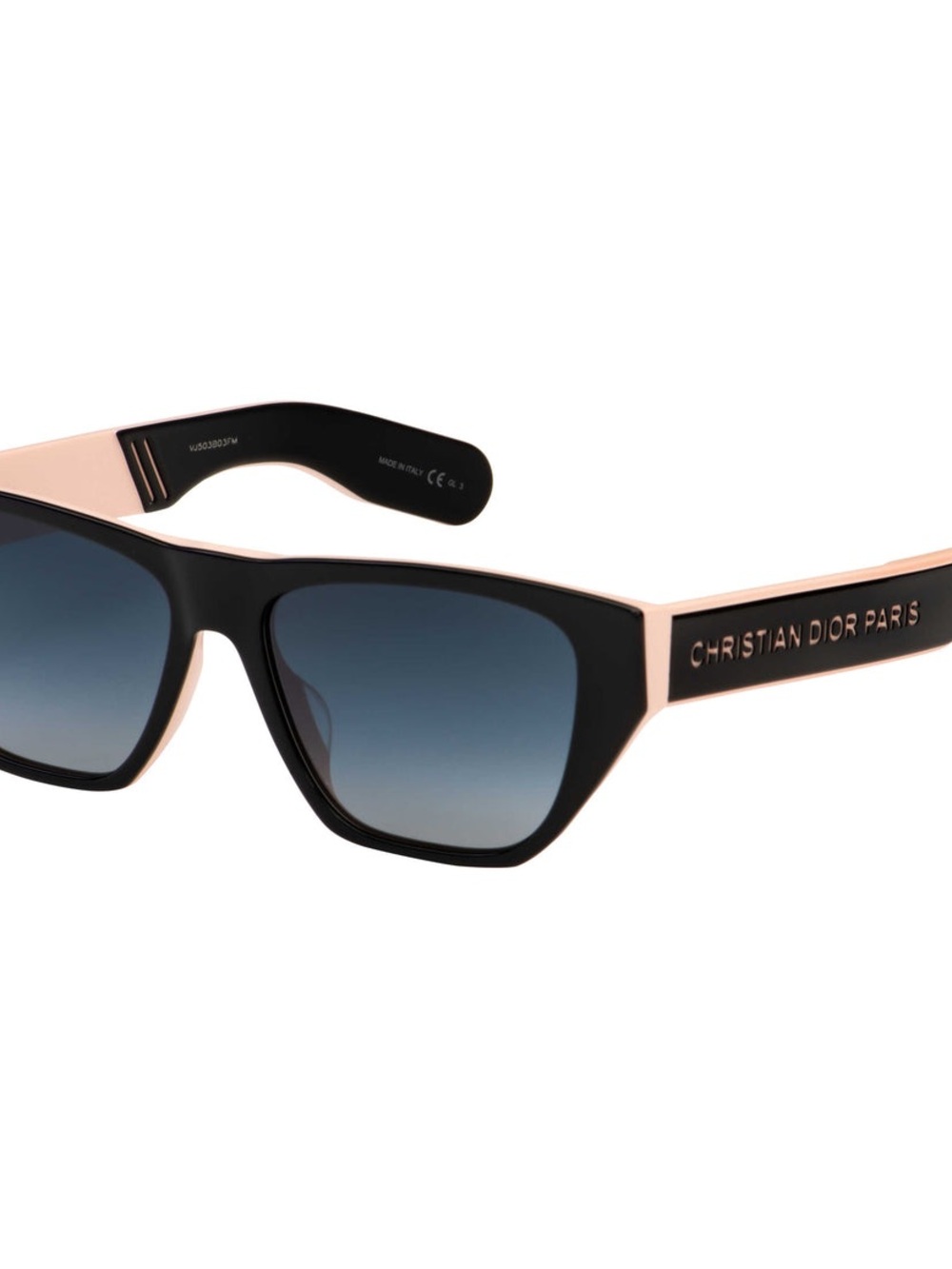 DiorPacific S2U 53mm Rectangular Sunglasses peach and black logo NWTS - Picture 4 of 6